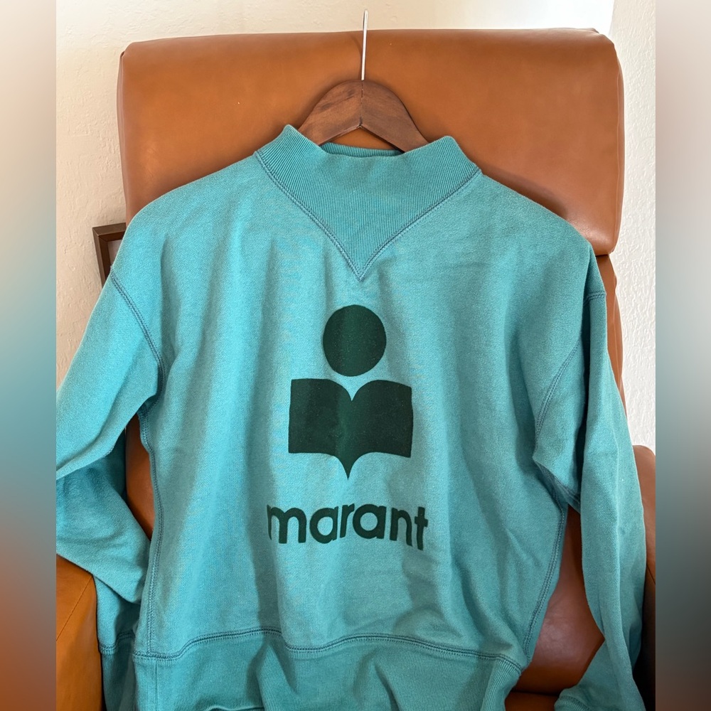 Isabel Marant Etolie Teal Logo Sweatshirt